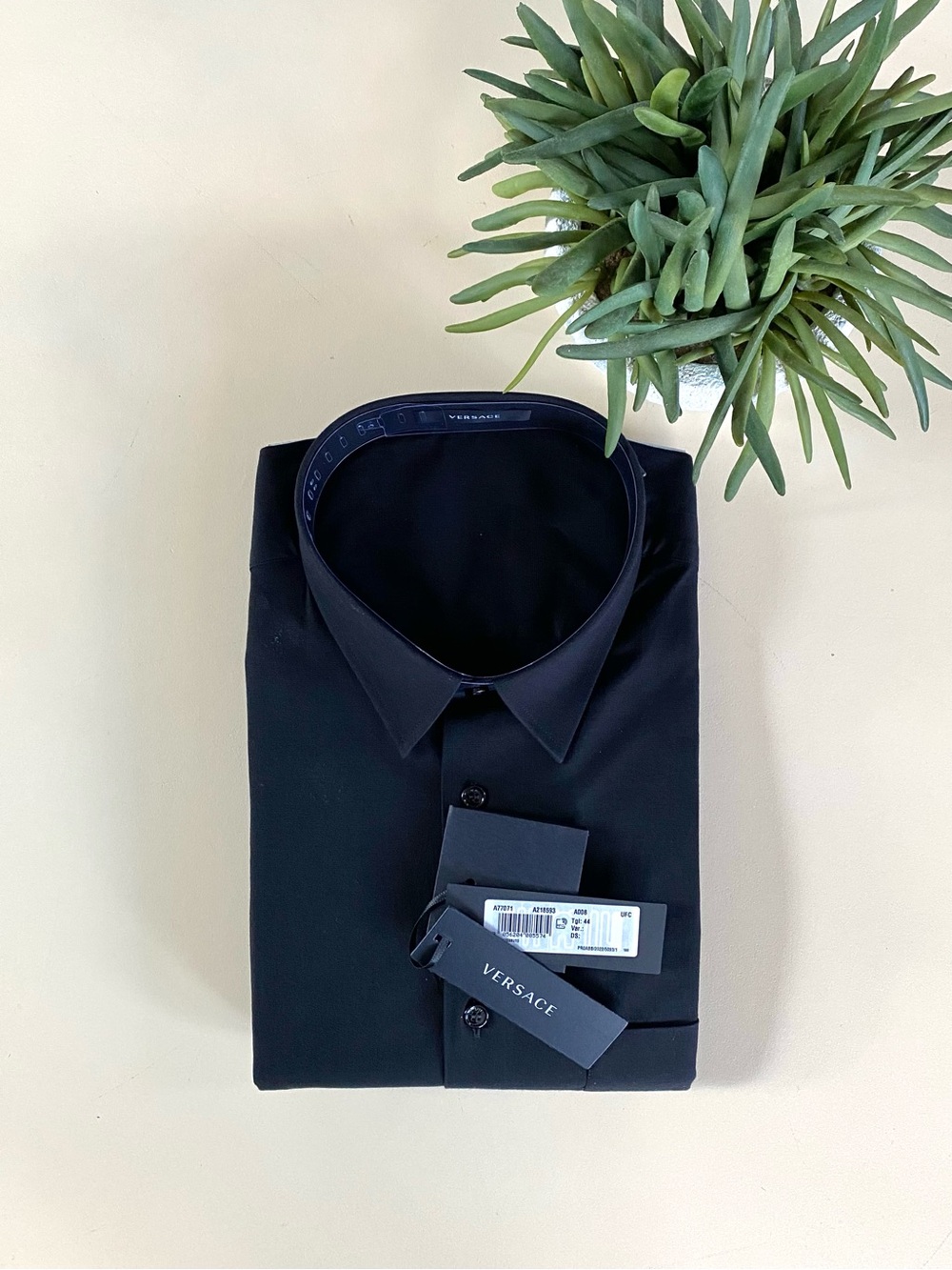 VERSACE - Men's Black Long Sleeve Button Up Dress Shirt NIB